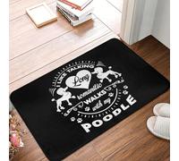 MSHEEFG Caniche - Marche avec Mon Caniche Paillasson Antidérapant Super Absorbant Tapis De Bain Tapis D'entrée De La Maison Cuisine Chambre Tapis De Sol 40 * 60 CM