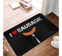 MSHEEFG J'adore Les Saucisses Cadeau Drôle Paillasson Antidérapant Super Absorbant Tapis De Sol De Salle De Bain Tapis D'entrée De Maison Salon Pied 40 * 60 CM