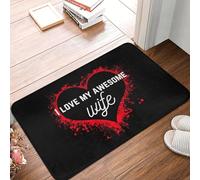 MSHEEFG J'adore Ma Femme Géniale Paillasson Antidérapant Tapis De Sol Tapis Anti-Usure pour Cuisine Entrée Maison Salle De Bain Salon Tapis De Repose-Pieds 40 * 60 CM