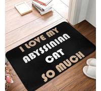 MSHEEFG J'adore Tellement Mon Chat Abyssinien Paillasson Antidérapant Super Absorbant Tapis De Pied Bain Tapis D'entrée De Maison Cuisine Chambre 40 * 60 CM