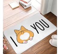 MSHEEFG Je t'aime Corgi Butt Paillasson Antidérapant Super Absorbant Tapis De Sol De Salle De Bain Tapis D'entrée De Maison Cuisine Chambre Tapis De Pied 40 * 60 CM