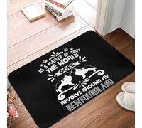 MSHEEFG Le Monde Tourne Autour De Mon Paillasson De Chien De Terre-Neuve Tapis De Sol De Salle De Bain Antidérapants Tapis D'entrée De Maison Tapis De Cuisine Tapis De Sol 40 * 60 CM
