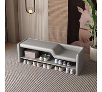 MSHGSKU Banc-étagère à Chaussures en Bois à 2 Niveaux - Rangement Industriel pour Chaussures, idéal pour la Chambre et Le Salon - Banc rembourré pour Le Rangement dans l'entrée