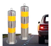 MSHGSKU Bornes de stationnement en béton, poteaux de sécurité en Acier Inoxydable pour allées, poteaux de sécurité pour allées avec Anneau de Suspension, barrière de stationnement de 114 m