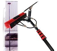 MSHGSKU Brosse de Nettoyage pour Panneaux solaires Teles - Extensible de 3,6 m à 12 m avec Une tête de 35 cm - Idéale pour Un Nettoyage Efficace des fenêtres et des toitures de serres