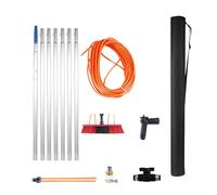 MSHGSKU Brosse télescopique à Eau de 5,4 m, Outil de Nettoyage de Panneaux photovoltaïques, Nettoyeur de vitres télescopique pour terrasses, Murs de Jardin, toitures de vérandas en PVC, caravanes et