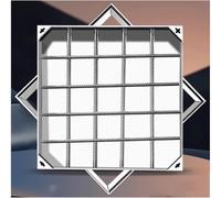 MSHGSKU Couvercle de Regard carré Invisible en Acier Inoxydable 304, Robuste, avec Cadre et Couvercle réglables pour bassins de Drainage encastrés. Idéal pour Les patios, Les abris de Jardin et Les