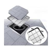 MSHGSKU Couvercle et Cadre de Regard Invisible en Acier Inoxydable Personnalisables et Parfaits pour Jardin, pelouse et allée - 300 x 300 mm (11,8 x 11,8 Pouces)