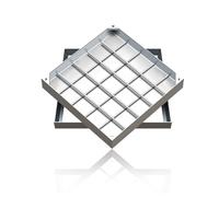 MSHGSKU Couvercle et Cadre de Regard Invisibles en Acier Inoxydable - Couvercle d'inspection Robuste pour Bassin d'égout, Cour, allée, Parking, Fosse septique (5 cm 100 x 100 cm / 39,4 x 39,4 po)
