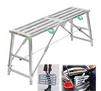 MSHGSKU Échafaudage Pliable et Portable avec échelle, Tabouret et établi pour Le Lavage de véhicules et Le Nettoyage de vitres. Équipement d'échafaudage Polyvalent et réglable pour platefo