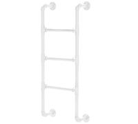 MSHGSKU Échelle de Secours en Fer pour fenêtres de sous-Sol - Escabeau Mural en métal 165 cm Blanc - Solution d'accès sécurisée pour Lits Hauts et Issues de Secours