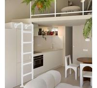 MSHGSKU Échelle de Secours Murale pour greniers et sous-sols - Escabeau en Fer forgé Blanc Durable pour intérieur/extérieur - Idéal pour Lits Hauts, Camping-Cars et Appartements (41 po/105