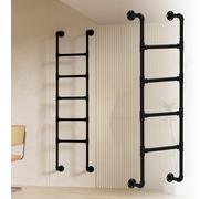 MSHGSKU Échelle de sécurité Robuste en Fer forgé Noir pour lit superposé, 118 Pouces, pour la Maison, l'extérieur, Le dortoir et Plus Encore