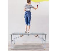 MSHGSKU Échelle d'échafaudage Pliante multifonctionnelle avec Plateforme de Travail réglable pour Les projets de rénovation domiciliaire (63 x 11,8 po)