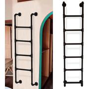 MSHGSKU Échelle d'escalade d'urgence en Fer forgé Noir, Fixation Murale, pour lit superposé, pour Grenier, pour lit surélevé, extérieur, Camping-Car (150 cm/59 po)