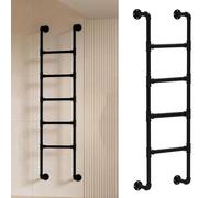 MSHGSKU Échelle Murale en Fer métallique pour Grenier, échelle de Sortie de puits de fenêtre de sous-Sol, Charge 330 LB, échelle Noire pour Lits superposés de Grenier, échelle d'escalade d