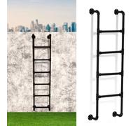 MSHGSKU Échelle Murale en métal Noir pour Grenier, capacité de Charge : 150 kg, échelle de Sortie de puits de fenêtre de sous-Sol, échelle de lit superposé en Fer, échelle d'escalade d'urg