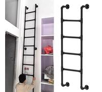 MSHGSKU Échelle Murale en métal pour Grenier et sous-Sol, échelle de Secours en Fer forgé de 3 à 8 marches, marchepied pour lit mansardé et lit superposé pour Camping-Car, 110 cm/43 po