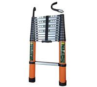 MSHGSKU Échelle télescopique en Aluminium de 5 m/16 pi avec Crochet Amovible, échelle Extensible légère pour Toit de Camping-Car, Grenier - Capacité de Charge de 150 kg, Conception Pliable