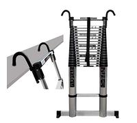 MSHGSKU Échelle télescopique Extensible - Échelle Pliante en Aluminium de 8 m/26,2 pi avec Barre stabilisatrice Capacité de Charge de 440 LB Portable et réglable pour Un Usage Domestique E