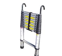 MSHGSKU Échelle télescopique Robuste - Échelle Extensible Portable légère pour l'entretien des bâtiments et de l'ingénierie Multi-Usage avec Crochets Hauteur réglable Pieds en Caoutchouc s