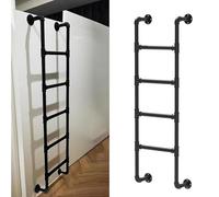 MSHGSKU Escabeau Mural en métal 1,2 m, 1,8 m, 2,2 m, 2,4 m, échelle de Sortie de puits de fenêtre de sous-Sol, échelle Universelle Robuste pour Lits superposés, échelle d'incendie, Noire (