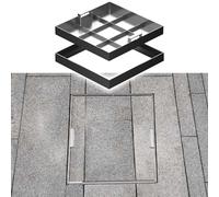 MSHGSKU Grilles d'évacuation carrées Invisibles avec 2 poignées, Grandes grilles de Drainage en Acier Inoxydable pour Jardins, Zones urbaines et garages. Tailles : 30 cm, 40 cm, 50 cm, 60 cm.