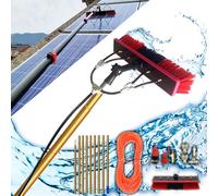MSHGSKU Kit de Nettoyage de vitres Professionnel télescopique de 11 m pour camions, Bateaux, Voitures, Panneaux solaires et vérandas - Brosse Incluse pour Un Nettoyage à l'eau Efficace