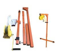 MSHGSKU Outil de Levage pour l'installation d'unités extérieures de climatisation Portables avec treuil Manuel - Support de Levage Facile pour Une Installation sécurisée du système de climatisation.