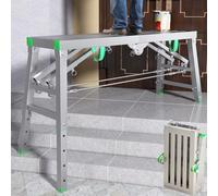 MSHGSKU Plateforme de Travail en Acier au Carbone, établi Pliable, escabeau-échelle réglable en Hauteur avec Pieds antidérapants pour Le Nettoyage, la Peinture et Le Lavage de Voitures