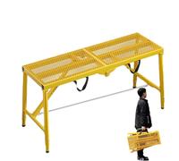 MSHGSKU Plateforme de Travail Pliable et réglable en Hauteur (4/5/6 Pieds), Support Robuste pour Le Lavage de véhicules et Le Nettoyage de vitres, projets de Bricolage (Jaune 150 x 30 cm /