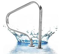 MSHGSKU Rambarde de Piscine, rambarde de Piscine en Acier Inoxydable (Lot de 2), Base de Montage Rapide antirouille en Acier Inoxydable 304, Rampe d'escalier de Piscine Robuste de 1,5 mm pour piscin