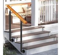 MSHGSKU Rampe d'escalier adaptée à 3 à 4 marches, Rampe en Fer métallique pour escaliers intérieurs et extérieurs, rampes de Transition avec kit d'installation pour entrée de loft de Villa