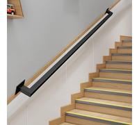 MSHGSKU Rampe d'escalier Noire - Kit Complet, rampes pour marches d'escalier, rampes d'escalier - Barre d'appui intérieure et extérieure (Taille : 10 pieds/300 cm)