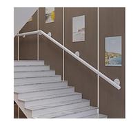 MSHGSKU Rampe d'escalier Rampes d'escalier Support Mural de sécurité Robuste Rampes en métal pour marches extérieures pour terrasses, porches, Mobil-Homes, escaliers Courts, Blanc 33FT/100