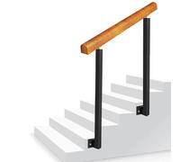 MSHGSKU Rampes en Bois pour marches extérieures, rampes d'escalier à Montage latéral avec kit d'installation, Rampe d'escalier en Fer forgé pour Porche (Couleur : Hauteur 90 cm, Taille : l