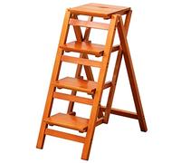 MSHGSKU Tabouret d'intérieur Multifonctionnel, escabeau Pliable en Bois Massif à 2/3/4 marches pour Adultes, Chaise de comptoir Polyvalente, Tabouret d'intérieur Multicolore, Compact et du