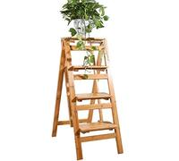 MSHGSKU Tabouret escabeau Pliant en Bois Tritthocker, Chaise-échelle multifonctionnelle en Bois Massif, Tabouret Compact pour étagère à Plantes, Usage Domestique, Facile à Ranger