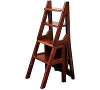 MSHGSKU Tabouret et Chaise pliants en Bois Massif (4 pièces) - Échelle Multifonction pour la Maison, Support à Fleurs et Chaise Haute