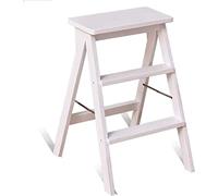 MSHGSKU Tabouret Pliant en Bois Massif pour la Cuisine, Portable et Robuste, avec Un Design créatif et Une Double Fonction : marchepied pour Monter et s'asseoir. Fin et Pliable, il est idé