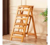 MSHGSKU Tabouret Pliant Vintage en Bois à 4 marches, Chaise de Cuisine, échelle, Tabouret de bibliothèque Portable avec marches dépliables, Design rétro pour la Maison et Le Jardin, adapté