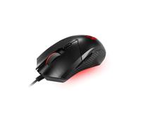 MSI Clutch GM08 Souris Gaming Ambidextre USB Type-A Optique 4200 DPI - 6 Boutons Programmables, 1000Hz, Éclairage Rouge, 1.8m - Compatible Windows