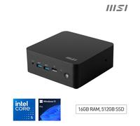 MSI Cubi NUC 1M I5 120U FS 16GB 512GB W11P workstation Intel Core 5 16 Go DDR5-SDRAM 512 Go SSD Windows 11 Pro Mini PC Noir