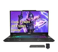 msi Cyborg Ordinateur portable de jeu 15,6 po 144 Hz FHD IPS, Intel Core 7-240H, 16 Go de RAM, 1,5 To de stockage (SSD 512 Go + station d'accueil 1 To), GeForce RTX 5060, clavier rétroéclairé, webcam
