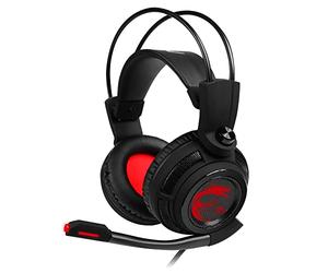 MSI DS502 Binaural Bandeau Noir, Rouge - Casques Audio (PC/Jeux, Binaural, Bandeau, Noir, Rouge, avec Fil, 2 m)