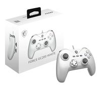 MSI FORCE GC200 WHITE Manette de jeu filaire pour PC - Gâchettes à effet Hall, joysticks analogiques perfectionnés, deux moteurs de vibration, USB 3.0 - Filaire