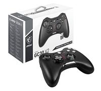 MSI FORCE GC30 V2 Manette de Jeu PC sans fil/filaire | Batterie Li-ion 600 mAh, croix directionnelle interchangeable, double moteur de vibrations, 2.4 GHz/USB 2.0, noir