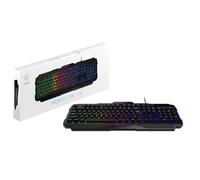 msi Forge GK100 US Clavier à membrane RVB, ergonomique, anti-ghosting, angle réglable (noir)