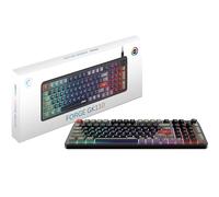 MSI Forge GK110 FR Clavier Gaming (Disposition française) - Switches à Membrane, RGB, éclairage et Touches multimédia, Base antidérapante, Inclinaison réglables, USB 2.0 - Pleine Taille