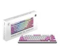 Clavier Gamer sans fil Bluetooth mécanique MSI Forge GK600 TKL RGB (Blanc/Violet)